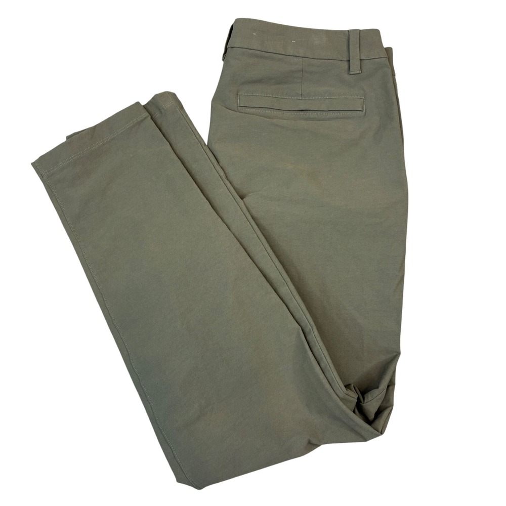 Lululemon Commission Slim Fit Pants Mens 34x32 Olive Green Warpstreme Chino